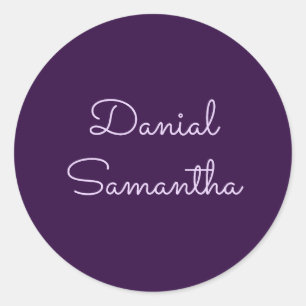 Stilvoller Individuelle Name Purpule Personalisier Runder Aufkleber