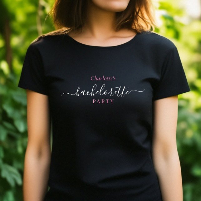 Stilvoller Junggeselinnen-Abschied Black T-Shirt (Bachelorette Party Black T-Shirt)