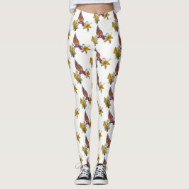 Stilvoller Kardinal und Blume - Leggings