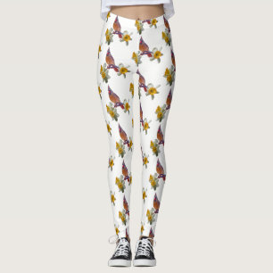 Stilvoller Kardinal und Blume - Leggings