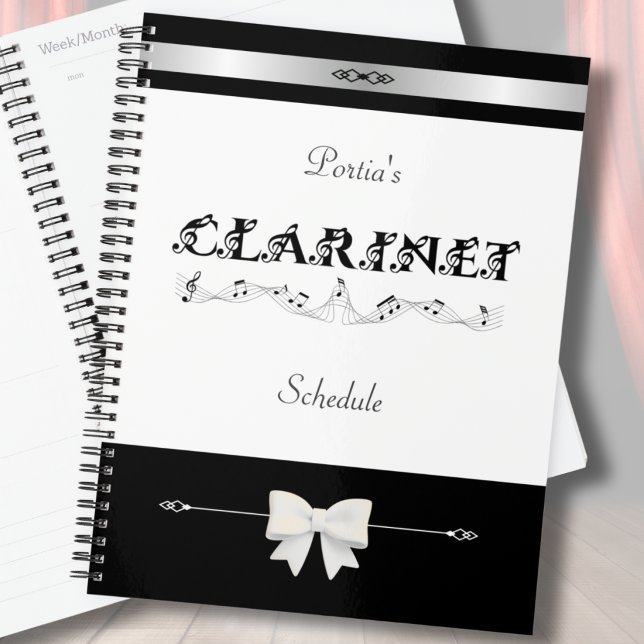 Stilvoller Klarinetten-Schüler-Terminplaner Planer (Organize your rehearsals in style. A chic musician planner for the dedicated clarinetist.)