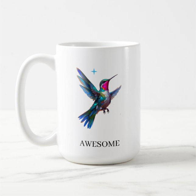 Stilvoller Kolibri auf Weiß Kaffeetasse (Links)