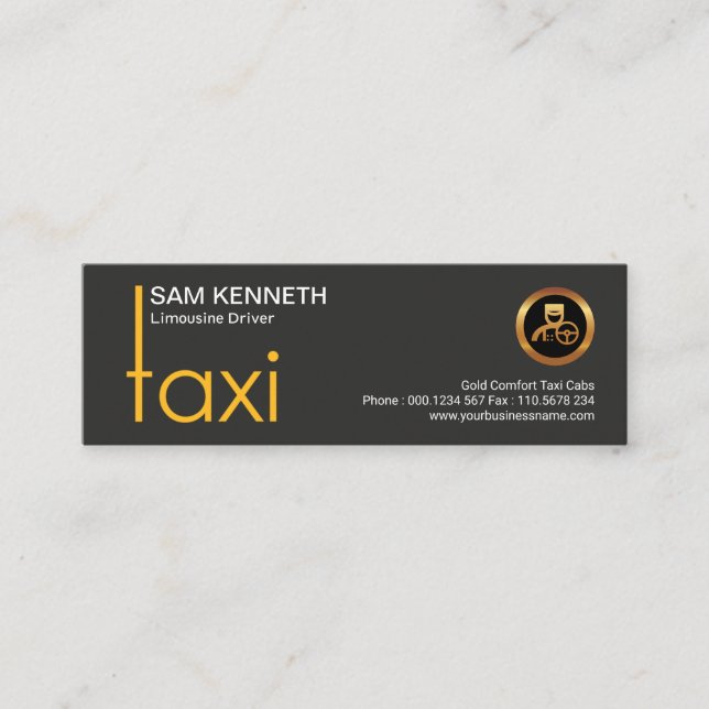 Stilvoller, kreativer TAXI-Signatur-TAXI-Treiber Mini Visitenkarte (Vorderseite)