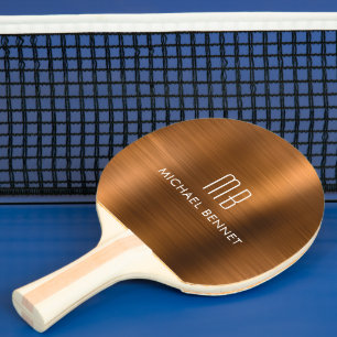 Stilvoller Kupfer-Metall-Monogramm-Name Tischtennis Schläger