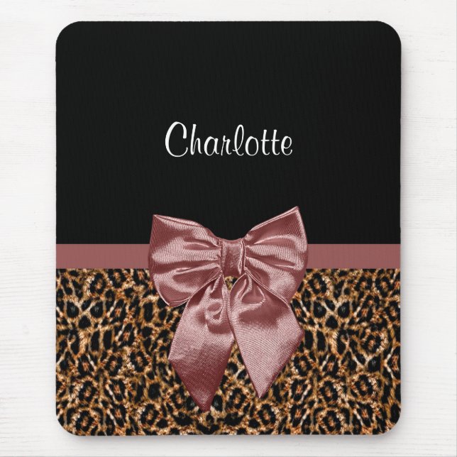 Stilvoller Leopard-Druck-eleganter Brownbogen und Mousepad (Vorne)