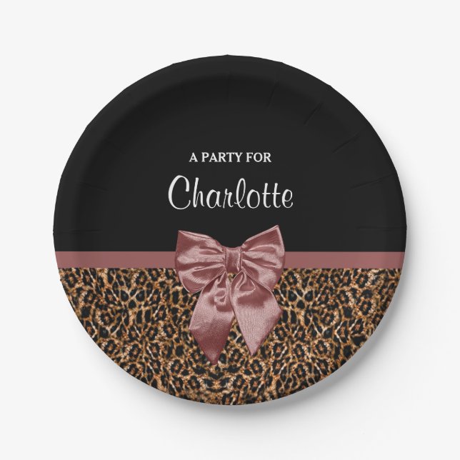 Stilvoller Leopard-Druck-eleganter Pappteller (Vorderseite)