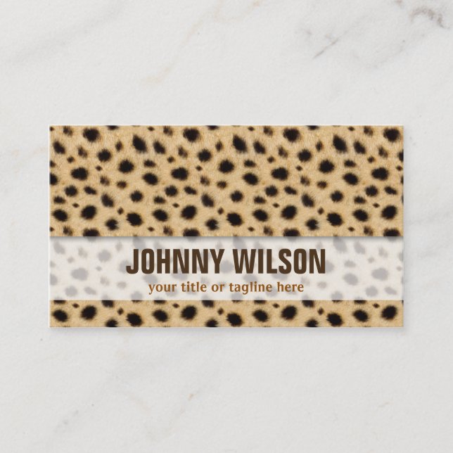 Stilvoller Leppard Druck-lichtdurchlässiges Weiß Visitenkarte (Vorderseite)