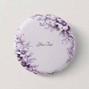 Stilvoller lila Blumen-Button Button