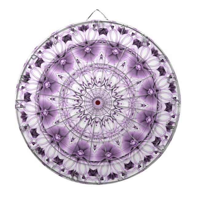 Stilvoller Lila-Blumen-Dartboard Dartscheibe (vorne)