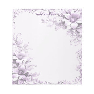 Stilvoller Lila-Blumen-Notizblock Notizblock
