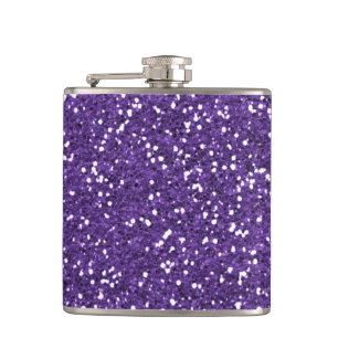 Stilvoller lila Glitzer Flachmann