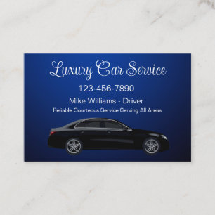 Stilvoller Luxusauto-Service-Taxifahrer Visitenkarte