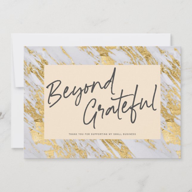 Stilvoller Marmor, modern, jenseits der Dankbarkei Dankeskarte (Vorderseite)