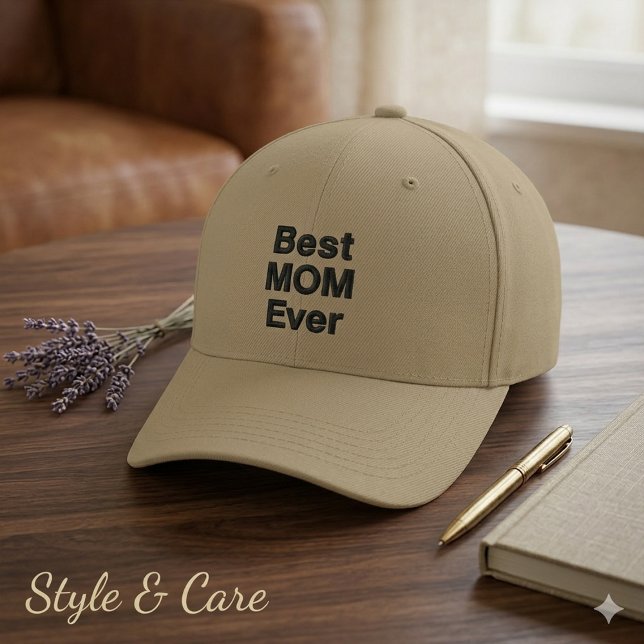 Stilvoller, maßgeschneiderter BESTE MUMIE ALLER ZE Bestickte Baseballkappe (Stylish Custom Best MOM Ever Text Embroidered Baseball Cap)
