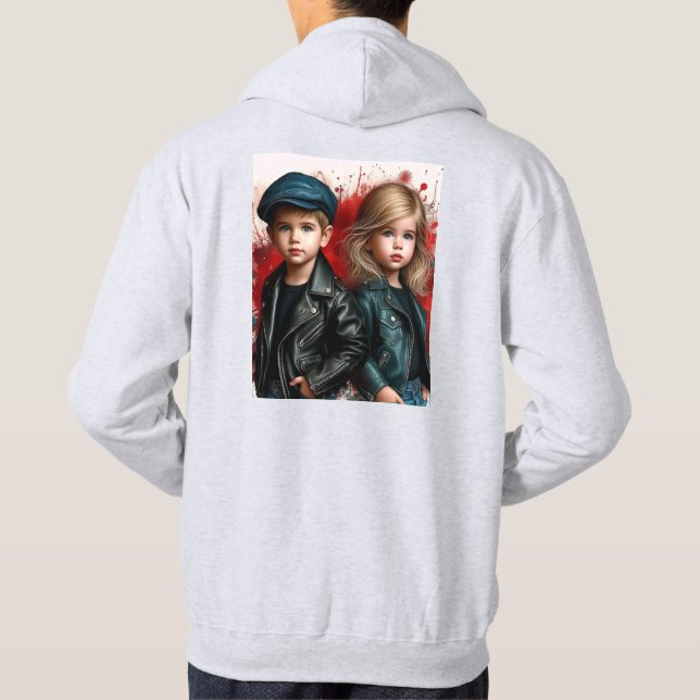 Stilvoller Men Hoodie T - Shirt mit Lovers Design  (Rückseite)