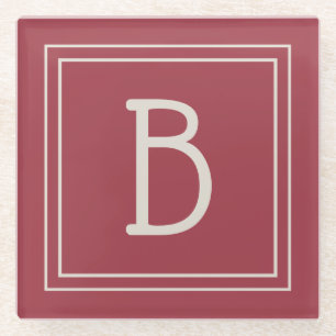 Stilvoller moderner Anfangsmonogramm-Buchstabe ein Glasuntersetzer