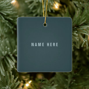 Stilvoller moderner Name   Blau Grau Keramikornament