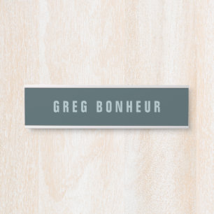 Stilvoller moderner Name Blau-Grau Türschild