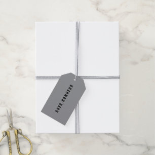 Stilvoller moderner Name Grau & Schwarz Geschenkanhänger