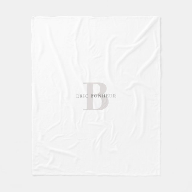 Stilvoller moderner Name und Monogramm Fleecedecke (Vorderseite)