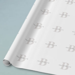 Stilvoller moderner Name und Monogramm Geschenkpapier