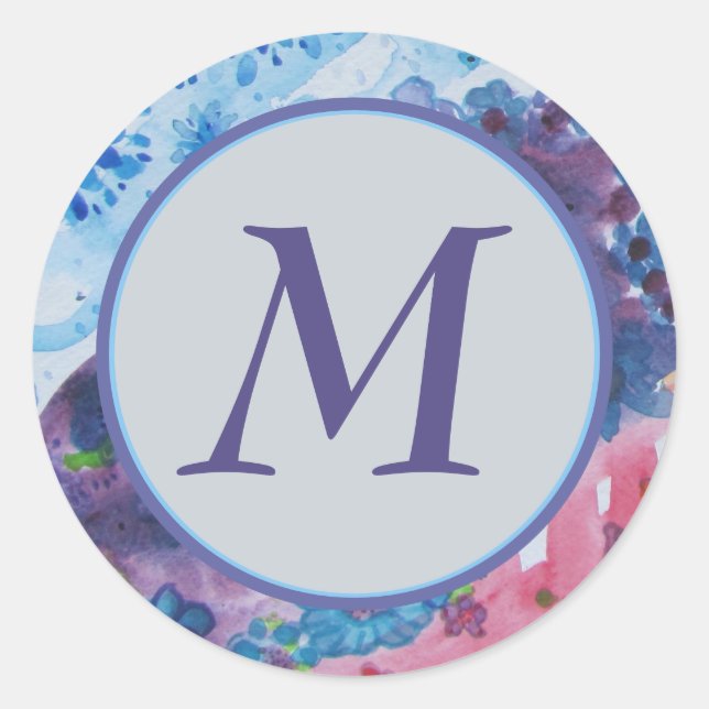 Stilvoller Monogram-Umschlag Aufkleber (Vorderseite)