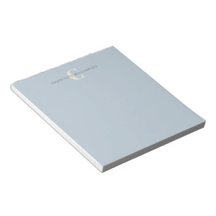 Stilvoller monogrammierter Name Chic Hellblau Notizblock