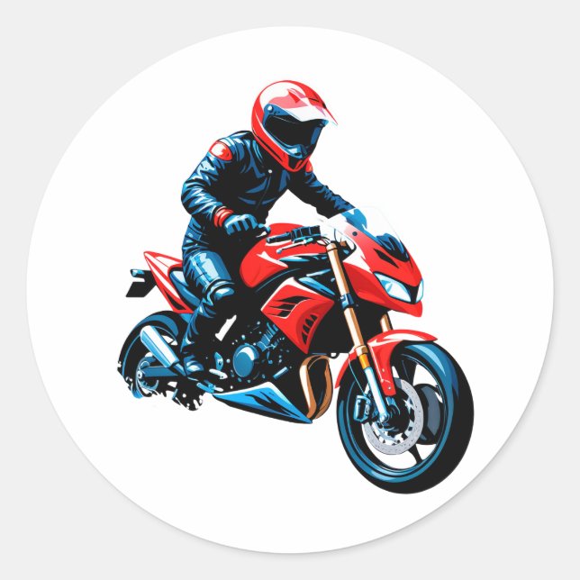 🏍️ Stilvoller Motorradfahrer Klassische Vintage-G Runder Aufkleber (Vorderseite)