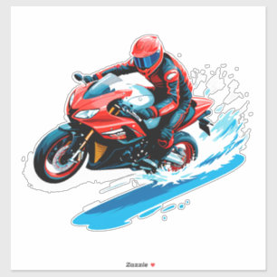 🏍️ Stilvoller Motorradfahrer Minimal Urban Design Aufkleber