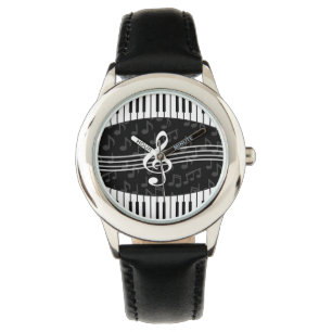 Stilvoller Musiknoten-dreifacher Clef-und Armbanduhr