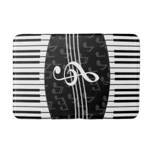 Stilvoller Musiknoten-dreifacher Clef-und Badematte