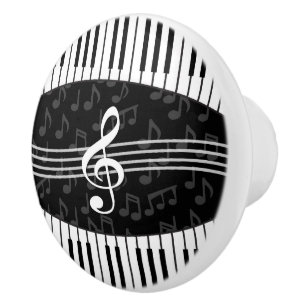 Stilvoller Musiknoten-dreifacher Clef-und Keramikknauf