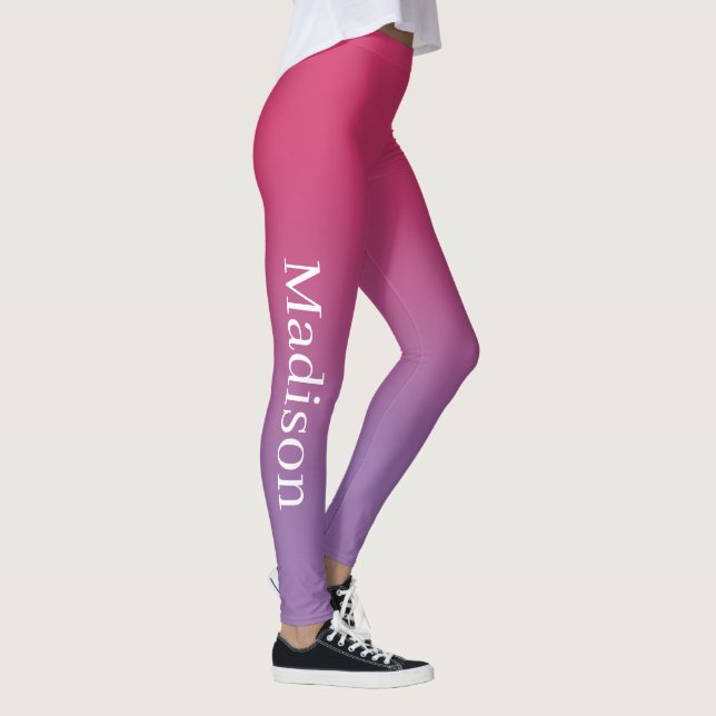 Stilvoller Name auf Rosa bis Lila Farbe Leggings (Rechts)