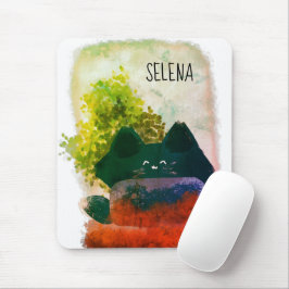 Stilvoller Niedlicher Cartoon Hidden Fluffy Blue C Mousepad