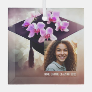 Stilvoller Orchids-Abschluss Ornament Aus Glas