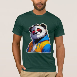 Stilvoller Panda Cartoon T-Shirt