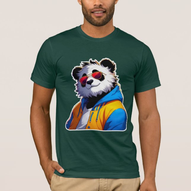 Stilvoller Panda Cartoon T-Shirt (Vorderseite)