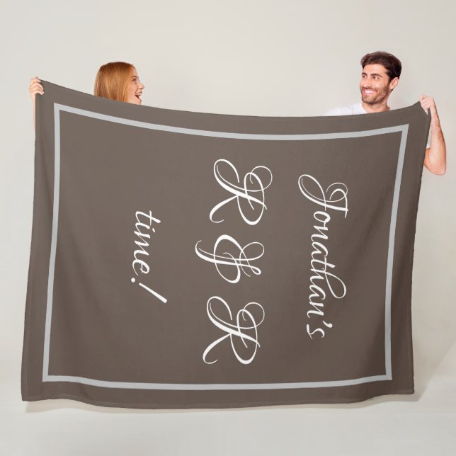 Stilvoller Personalisierter Name Rustic Tan "R & R Fleecedecke (Beispiel)
