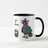 Stilvoller Pfau mit Brille - "Shut Up, Journal"