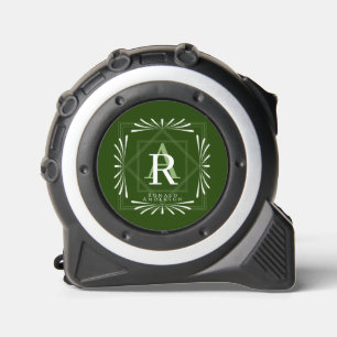 Stilvoller Rahmen Männer Grün Monogramm Maßband
