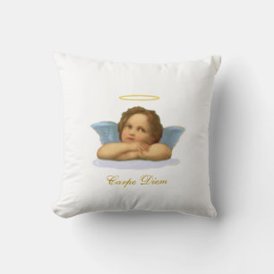 Stilvoller Raphael Cherub & Carpe Diem Kalligrafie Kissen