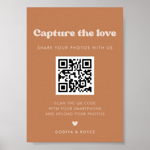 Stilvoller Retro-Brauner Zucker Capture the Liebe Poster