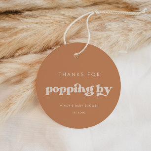 Stilvoller Retro-brauner Zucker Danke für das Popp Geschenkanhänger