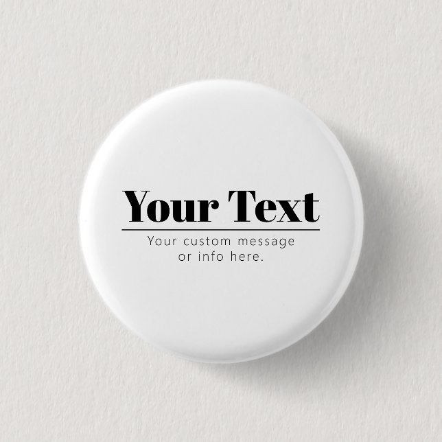 Stilvoller Retro-Modern-Text | Schwarz & Weiß Button (Vorderseite)