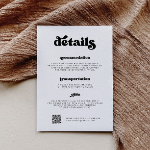 Stilvoller Retro-schwarz-weiß Details QR-Code Begleitkarte