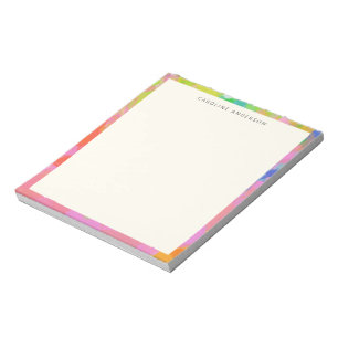Stilvoller rosa abstrakter Rand personalisierter N Notizblock