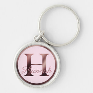 Stilvoller rosa Buchstabe H Roségold metallisches Schlüsselanhänger