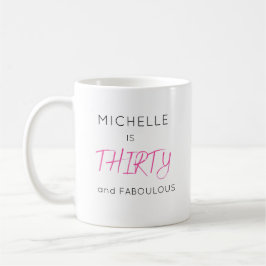 Stilvoller Rosa Dreißigster Personalisierter Name Kaffeetasse