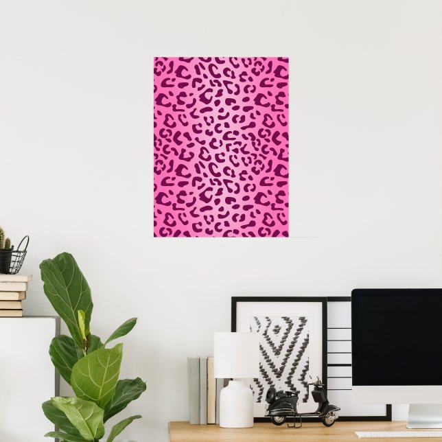 Stilvoller rosa Leoparden-Poster Poster (Heimbüro)