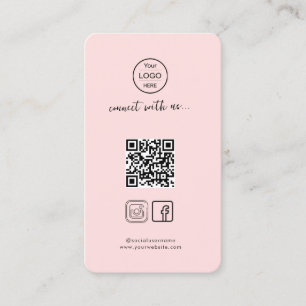 Stilvoller rosa QR Code für Instagram & Facebook Visitenkarte
